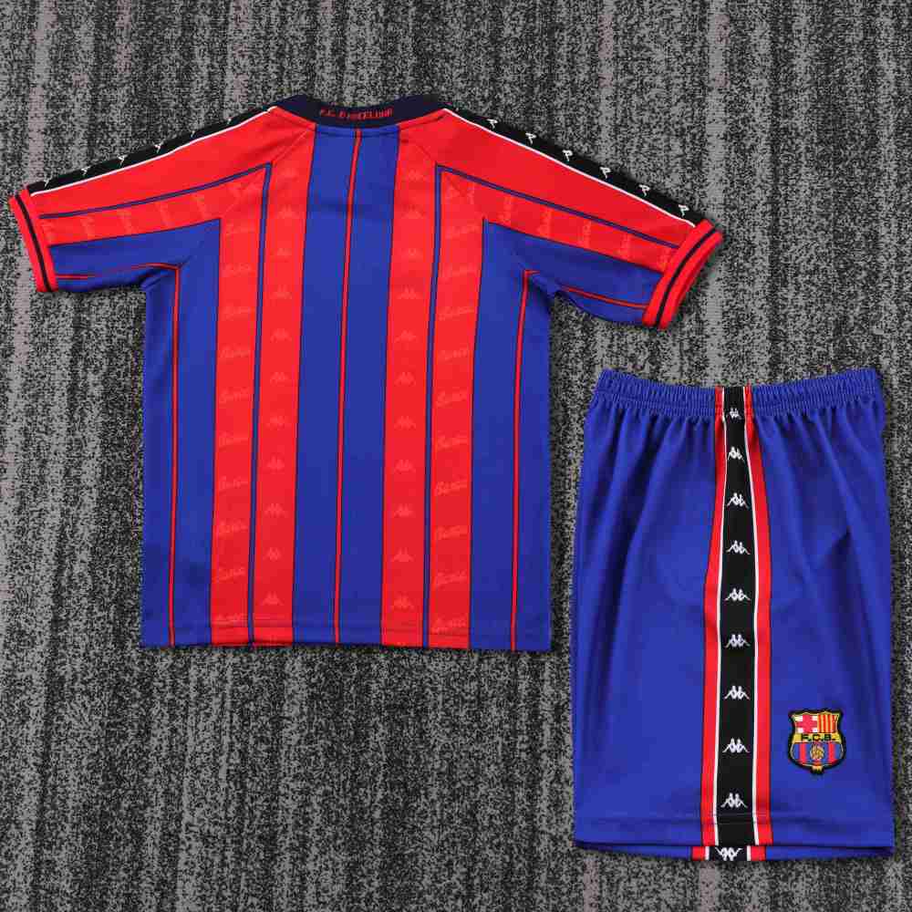 1997-1998 Retro Barcelona Home Football Shirt 1:1 Thai Quality Kids Size