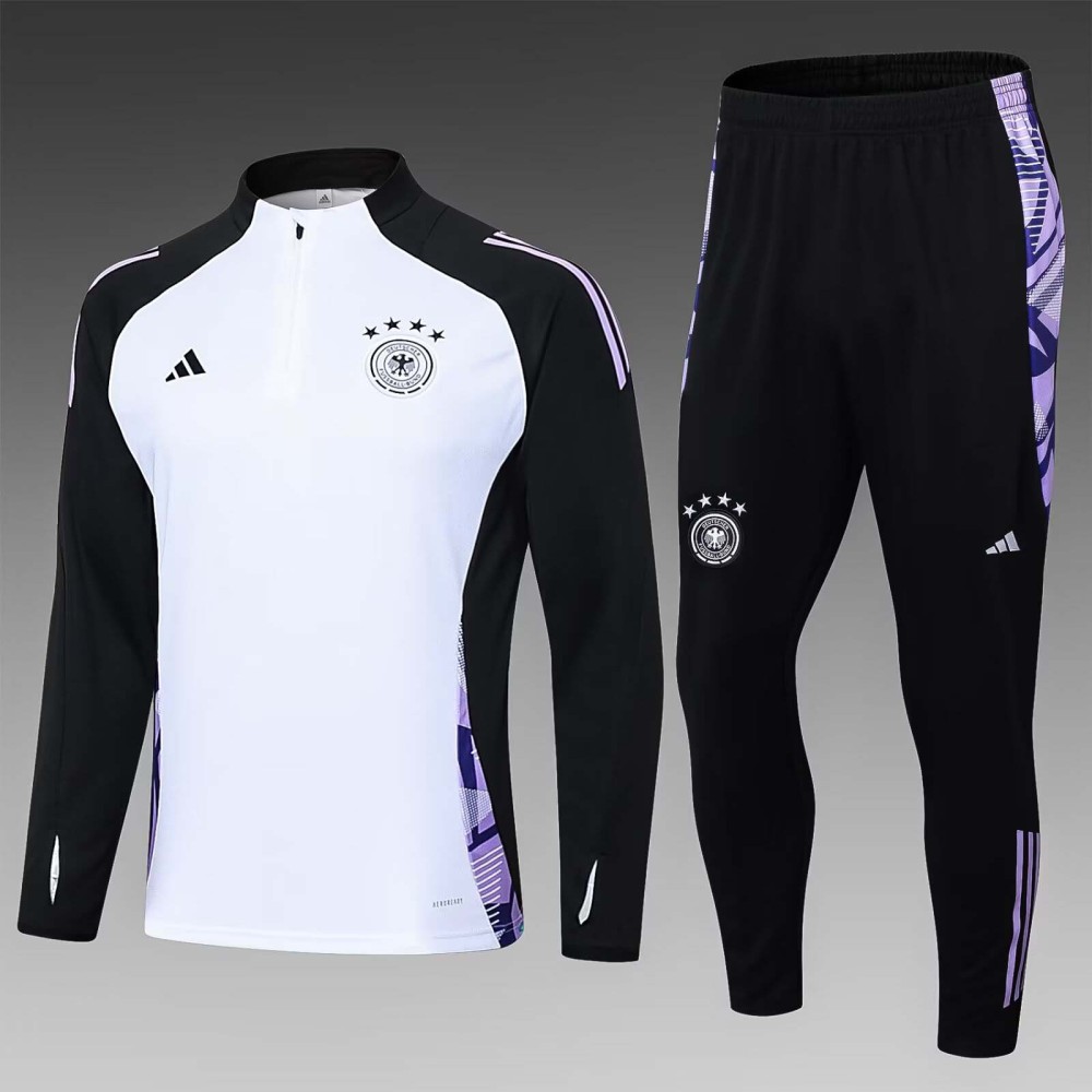 2024/2025 Germany Half-Pull Training Suit White Jersey Set