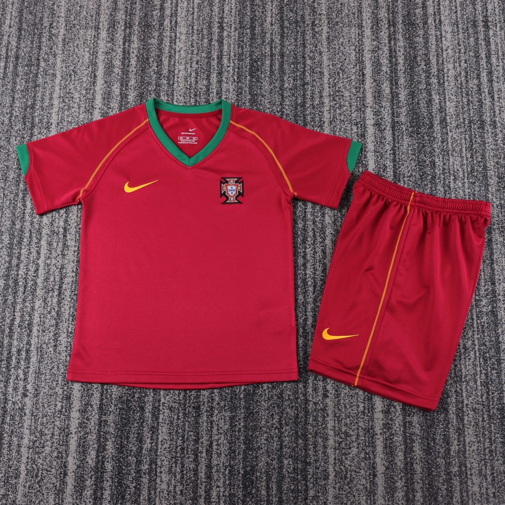 2006 Retro Portugal Home Football Shirt 1:1 Thai Quality Kids Size