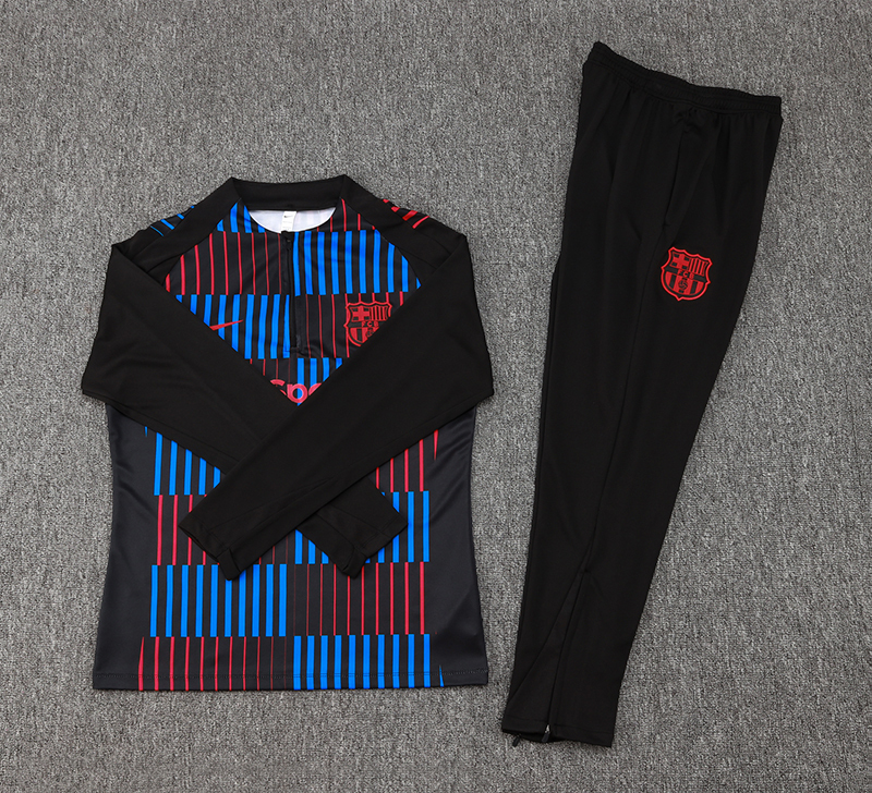 2024/2025 Barcelona Half-Pull Training Suit Red Blue Jersey Set
