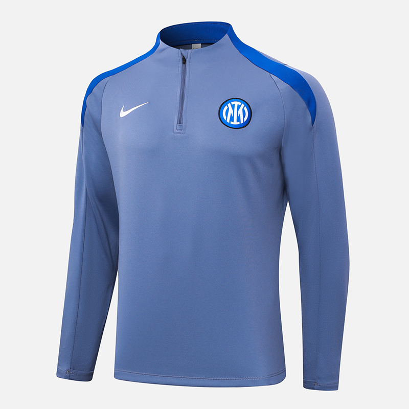 2024/2025 Inter Milan Half-Pull Training Suit Grey Football Jersey 1:1  Thai Quality Set