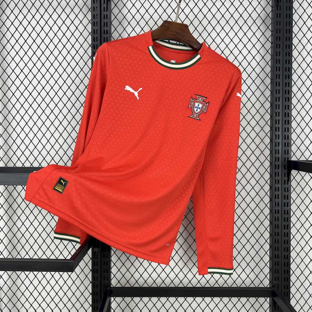 2025-2026 Portugal Long Sleeves Home Football Jersey 1:1 Thai Quality