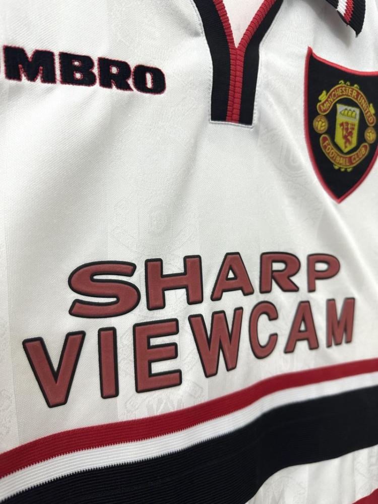 1998/1999 Retro Manchester United Away White Football Shirt 1:1 Thai Quality