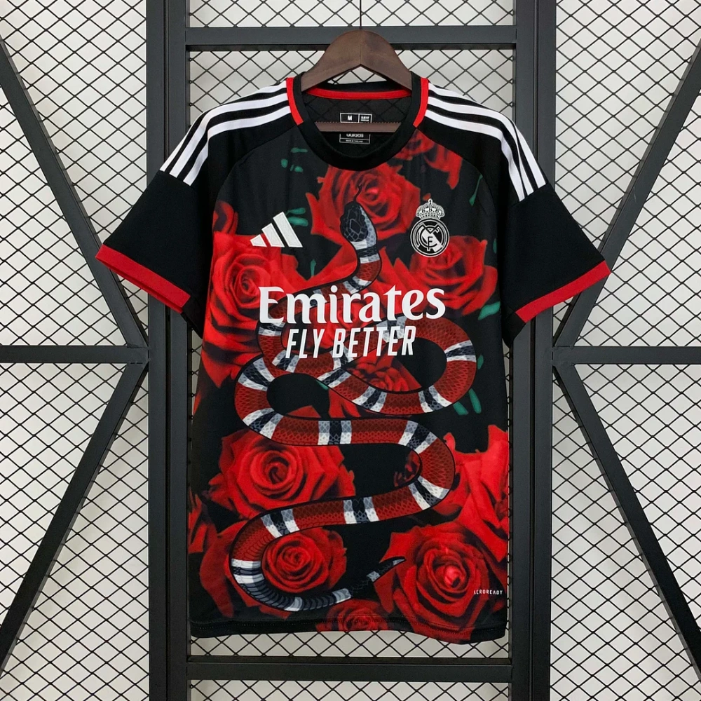 2025/2026 Real Madrid Red Rose Special Edition Football Jersey 1:1 Thai Quality