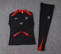 2024/2025 Psg Paris Saint-Germain Half-Pull Training Suit Black Set