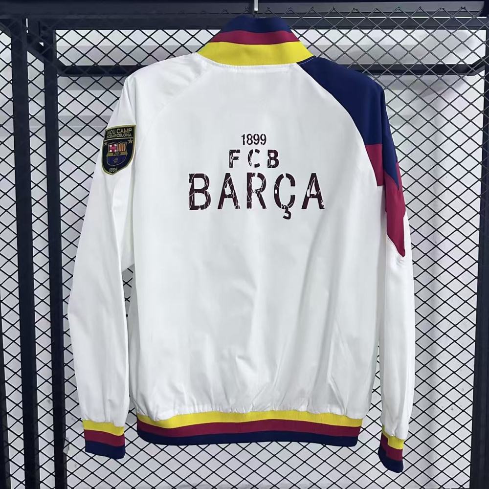 2025-2026 Barcelona Windbreaker White Jersey 1:1 Thai Quality