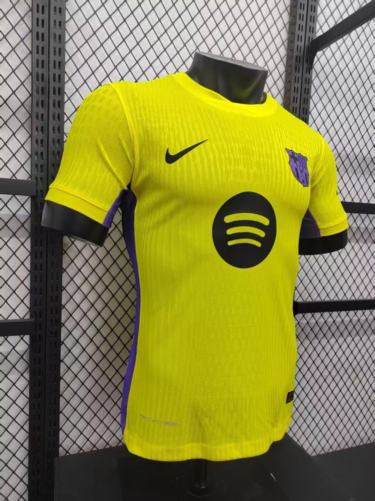 2025/2026 Player Version Barcelona Away Yellow Football Jersey 1:1 Thai quality