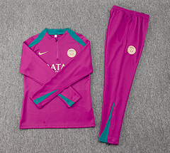 2024/2025 Psg Paris Saint-Germain Half-Pull Training Suit Rose Red Set