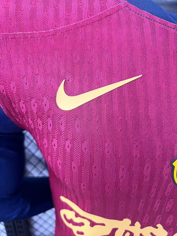 2024/2025 Long Sleeve Player Version Barcelona x Travis Scott Collab Home Football Shirt 1:1 Thai Quality