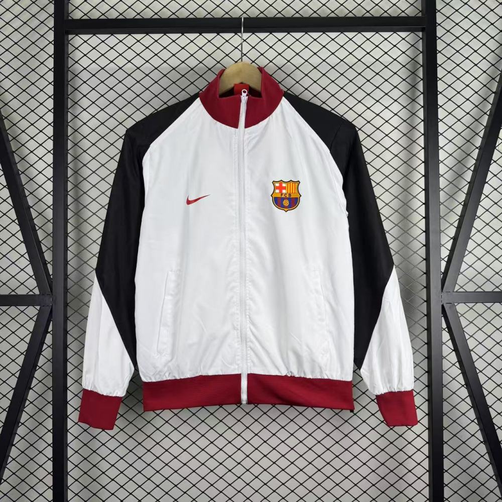 2025 Barcelona Windbreaker Black-White Jersey 1:1 Thai Quality