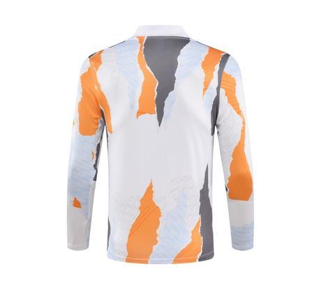 2024/2025 Real Madrid Royal Yellow blue and grey print Half-Pull Training Suit Football Shirt 1:1 Thai Quality Set