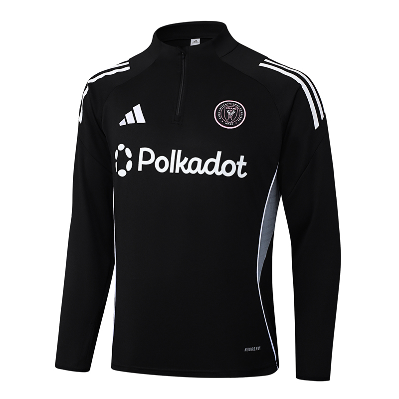 2025/2026 Inter Miami Half-Pull Training Suit Black Football Shirt 1:1 Thai Quality Set