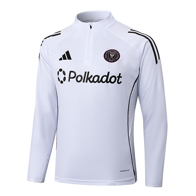 2025/2026 Inter Miami Half-Pull Training Suit White Football Shirt 1:1 Thai Quality Set