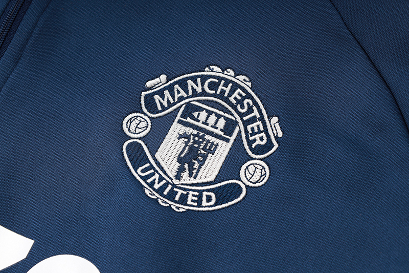 2024/2025 Manchester United Half-Pull Training Suit Royal Blue Football Shirt 1:1 Thai Quality Set