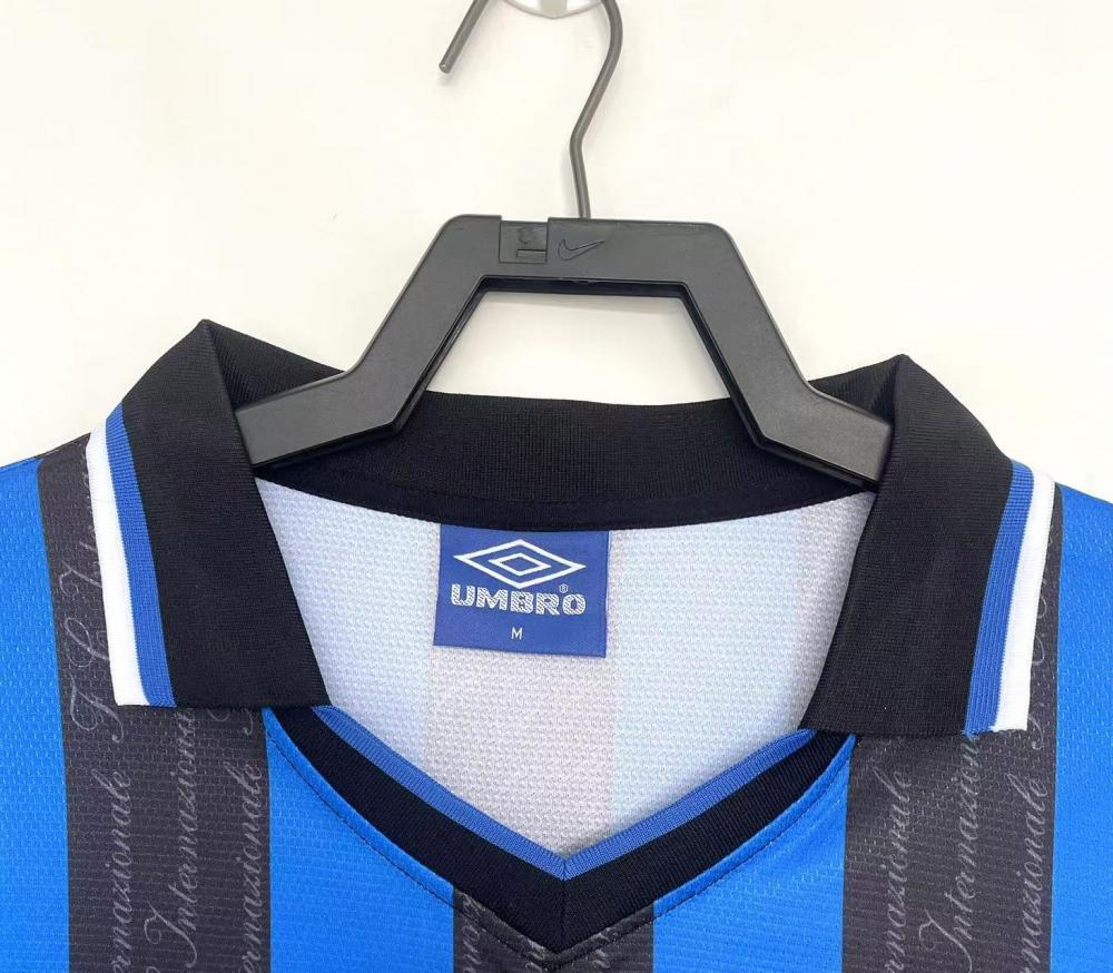 1997/1998 Retro Long Sleeve Internazionale Milan Home Football Jersey 1:1 Thai Quality