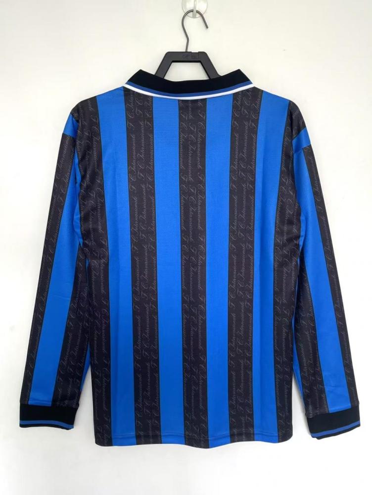 1997/1998 Retro Long Sleeve Internazionale Milan Home Football Jersey 1:1 Thai Quality