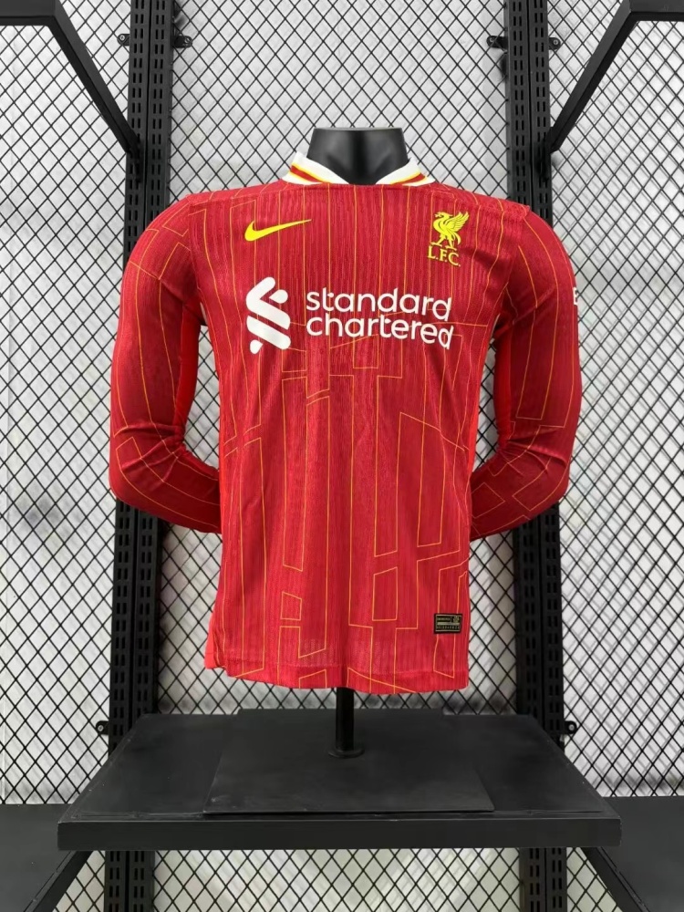 2024/2025 Long Sleeve Liverpool Home Player Version Football Shirt 1:1 Thai Quality
