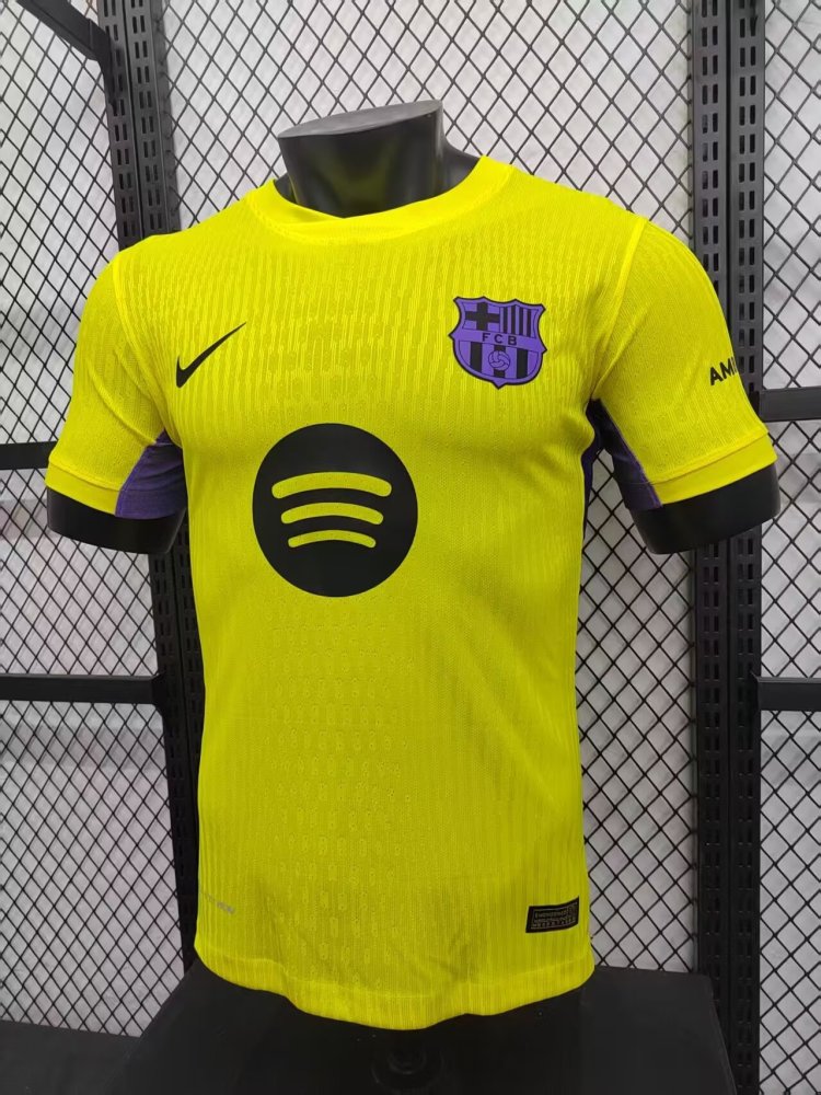 2025/2026 Player Version Barcelona Away Yellow Football Jersey 1:1 Thai quality