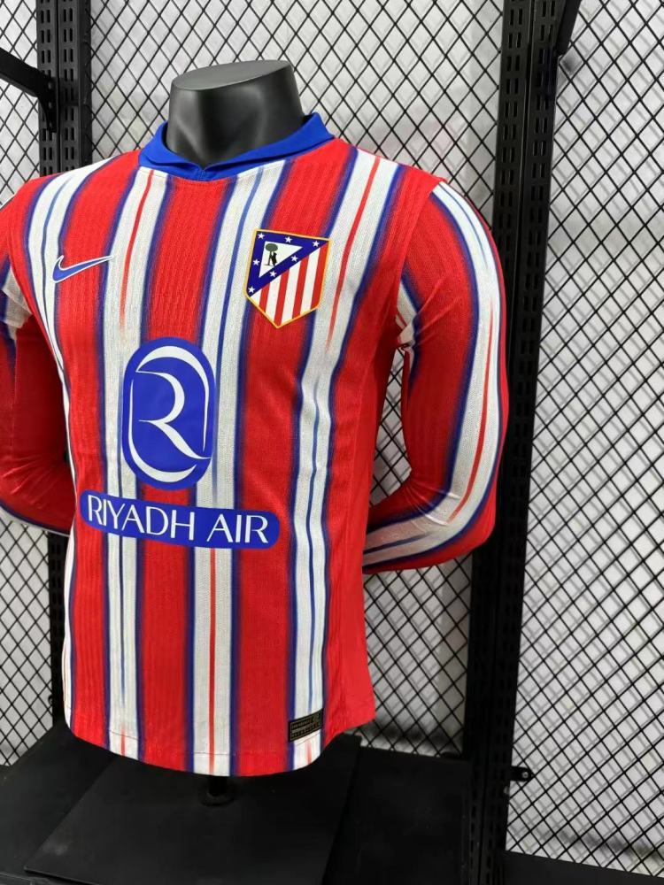 2024/2025 Player Version Atletico Madrid Home Long Sleeve 1:1 Thai Quality