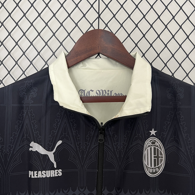 2024-2025 AC Milan Trench Coat Reversible Windbreaker Soccer Jersey 1:1 Thai Quality