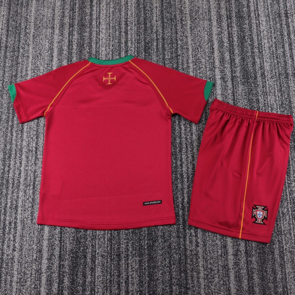 2006 Retro Portugal Home Football Shirt 1:1 Thai Quality Kids Size