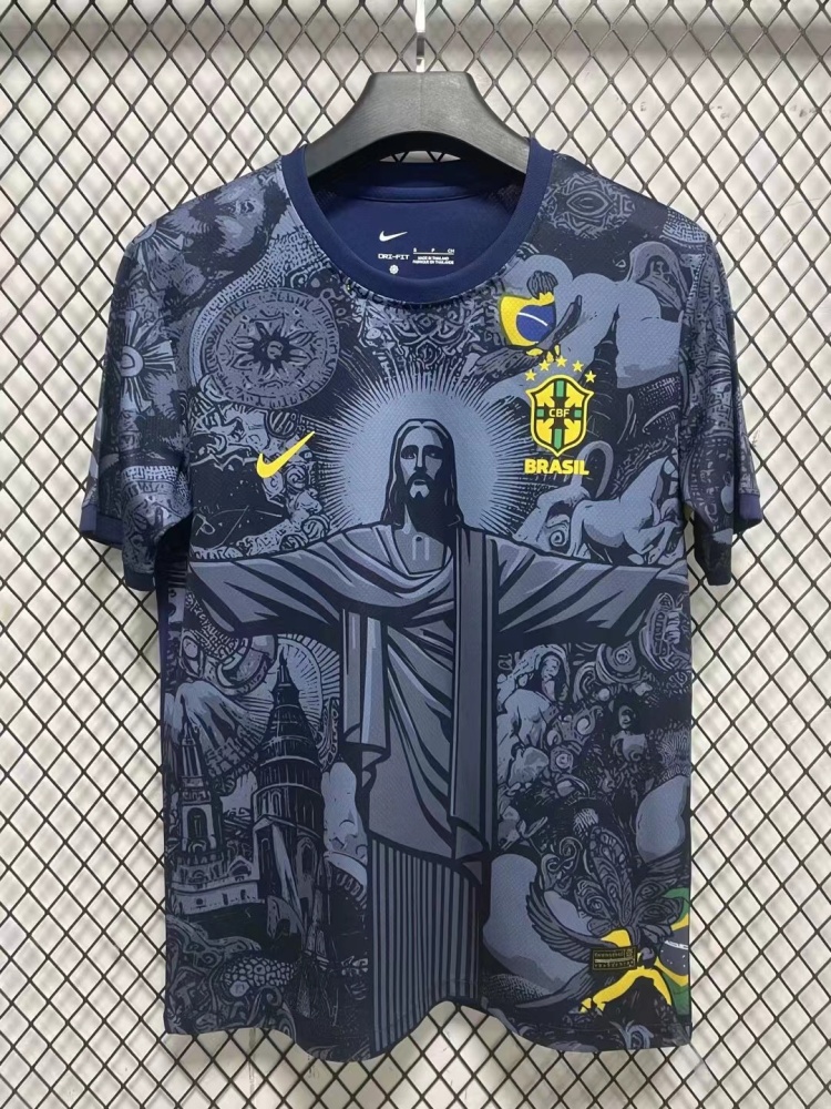 2024 Brazil Special Edition Jesus Blue Football Jersey