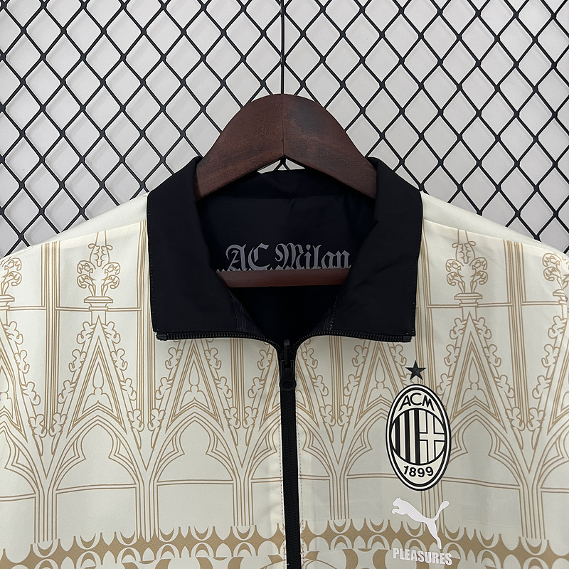 2024-2025 AC Milan Trench Coat Reversible Windbreaker Soccer Jersey 1:1 Thai Quality