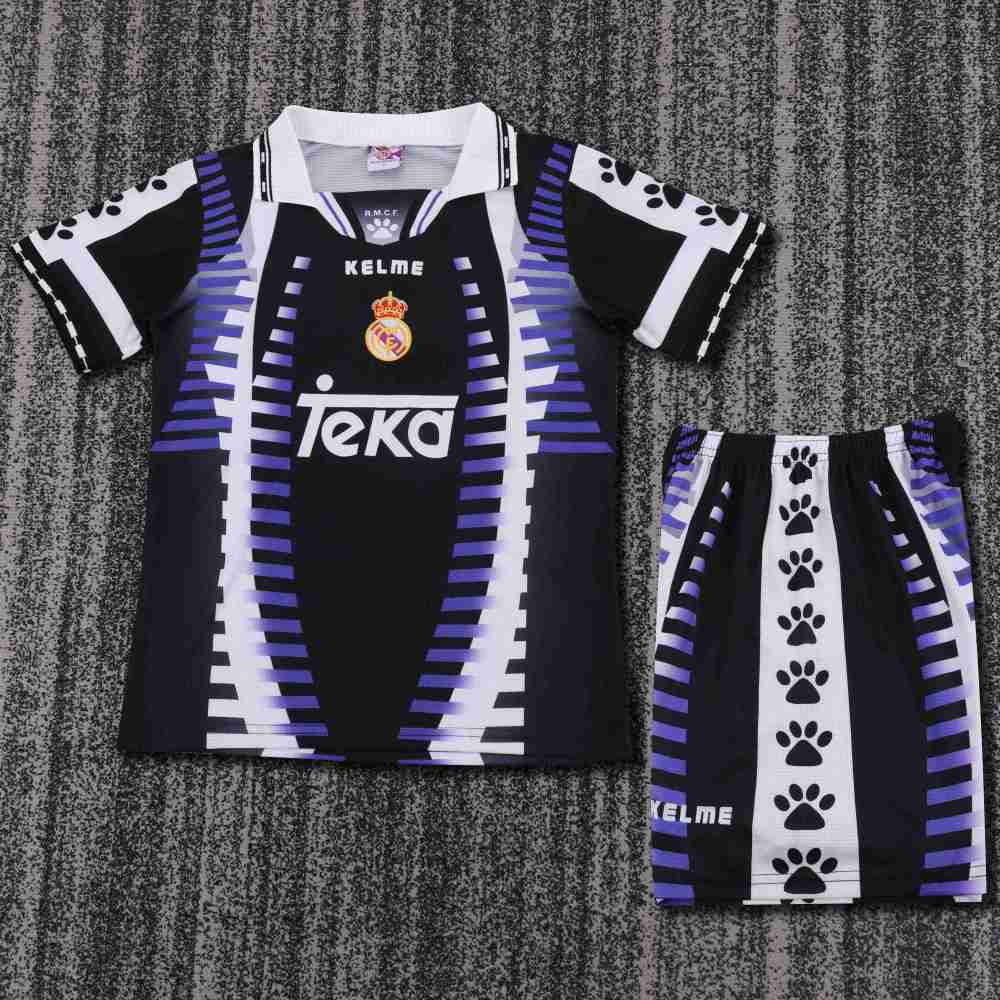 1997-1998 Retro Real Madrid Away Football Shirt 1:1 Thai Quality Kids Size