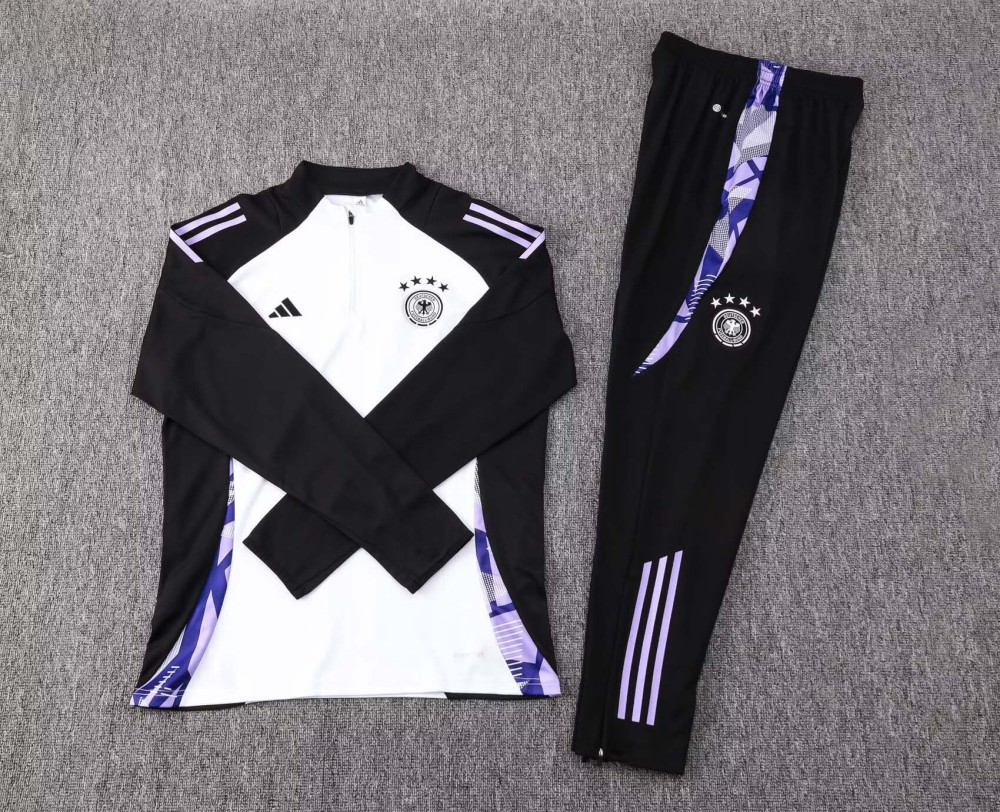 2024/2025 Germany Half-Pull Training Suit White Jersey Set