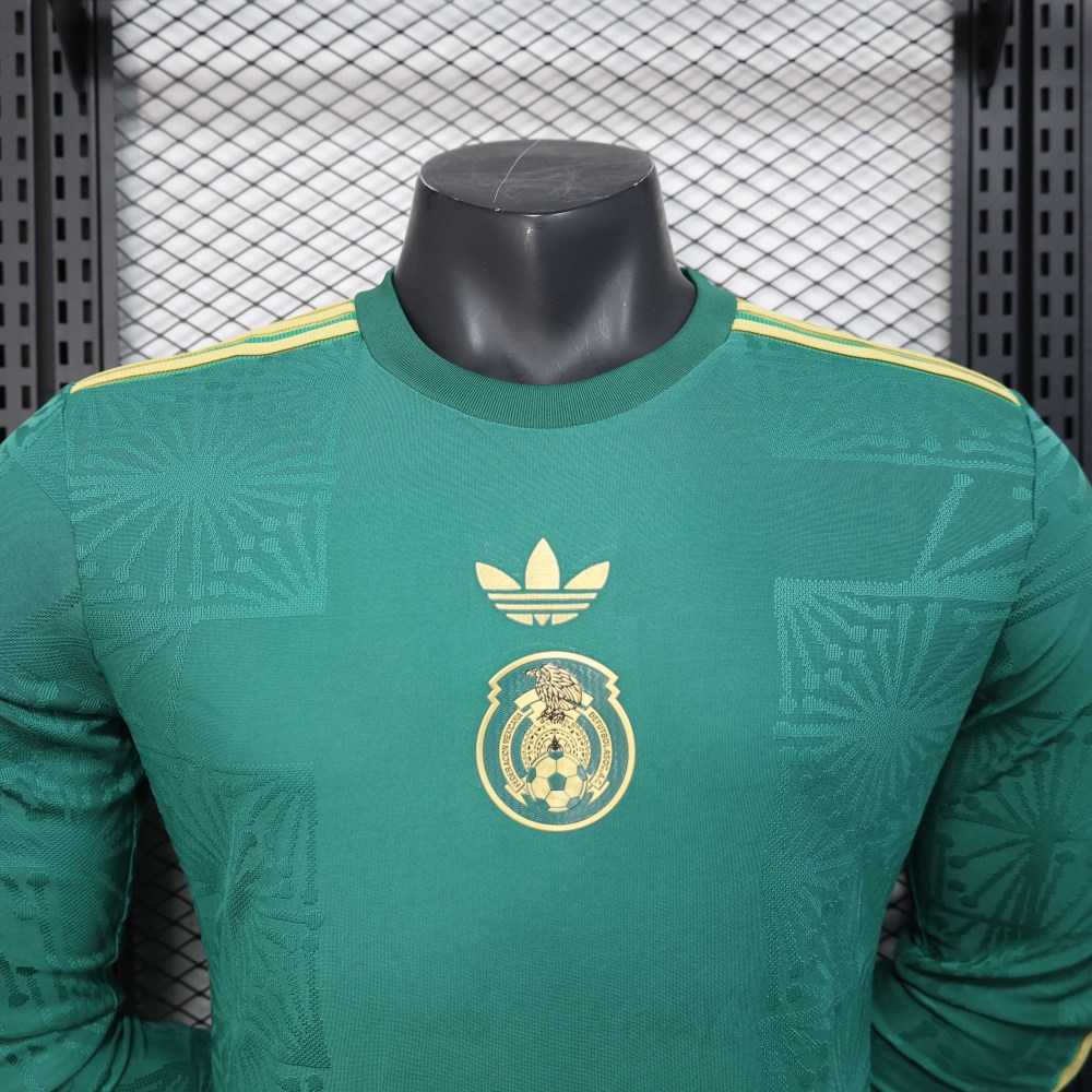 2025/2026 Player Version Long Sleeve Mexico National Special Edition Green Football Shirt 1:1 Thai Quality