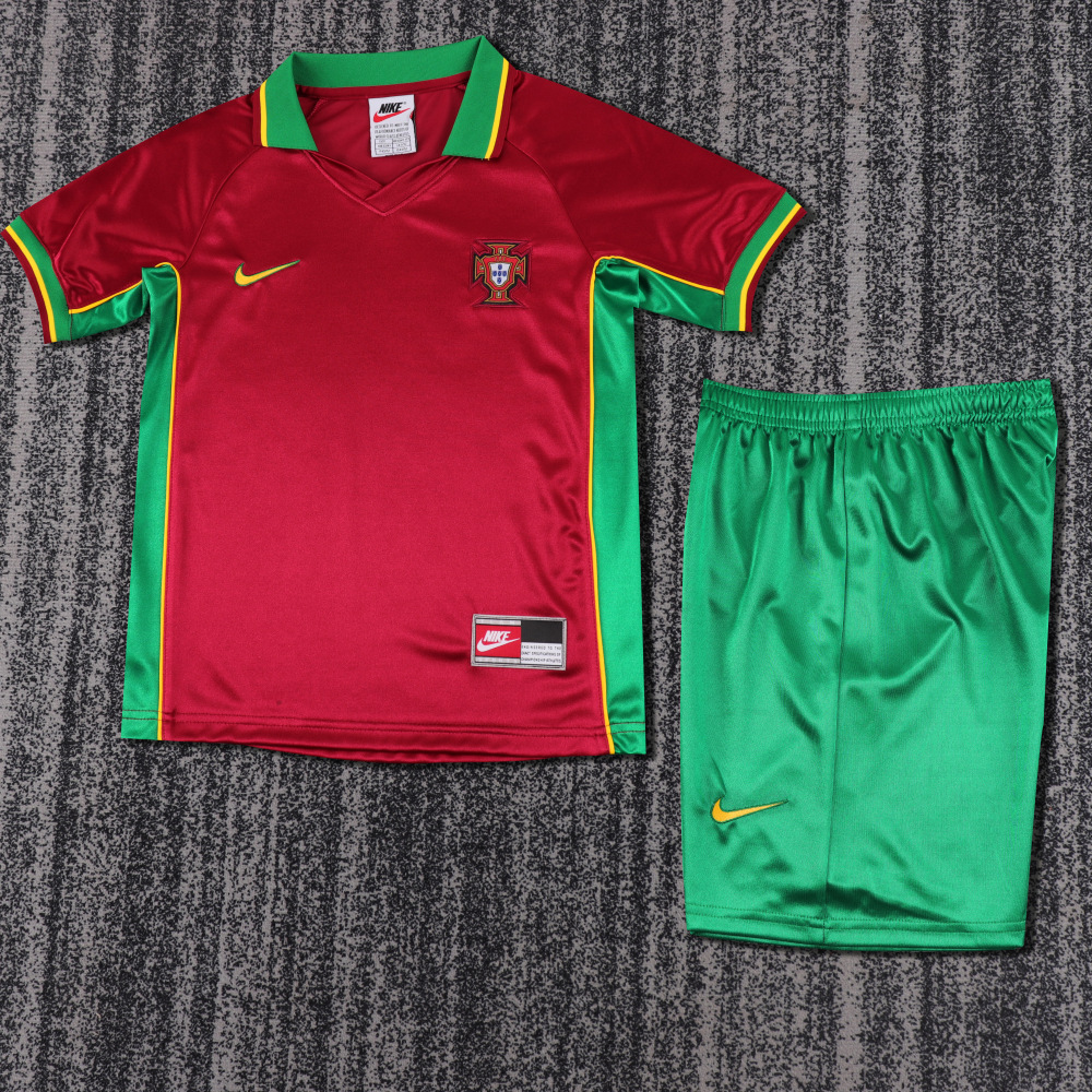 1998 Retro Portugal Home Football Shirt 1:1 Thai Quality Kids Size