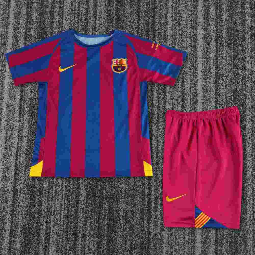 2005-2006 Retro Barcelona Home Football Shirt 1:1 Thai Quality Kids Size