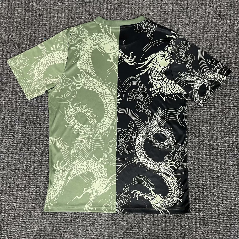 2025/2026 Real Madrid Dragon pattern Army green and Black Football Jersey 1:1 Thai Quality