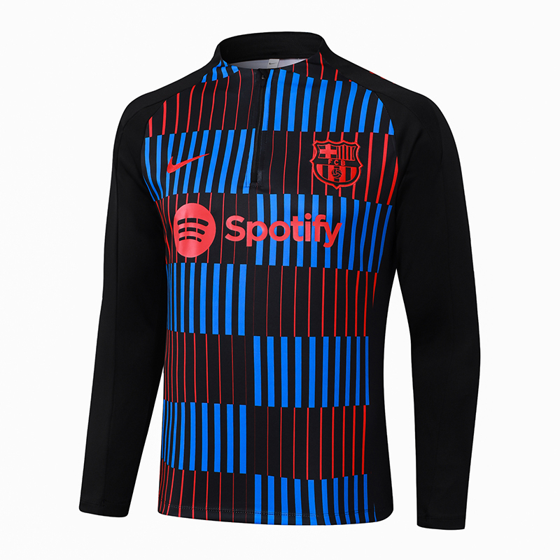 2024/2025 Barcelona Half-Pull Training Suit Red Blue Jersey Set
