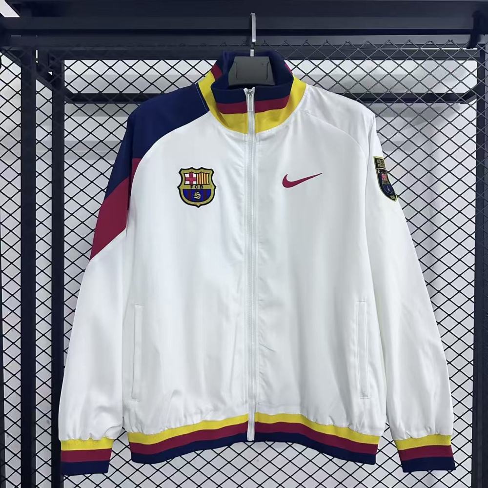 2025-2026 Barcelona Windbreaker White Jersey 1:1 Thai Quality