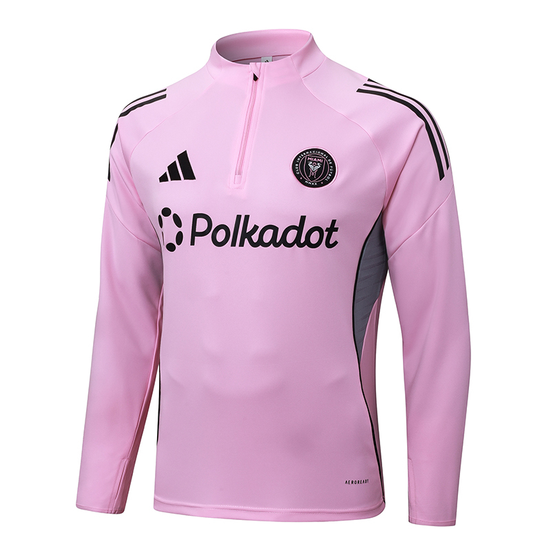 2025/2026 Inter Miami Half-Pull Training Suit Pink Football Shirt 1:1 Thai Quality Set