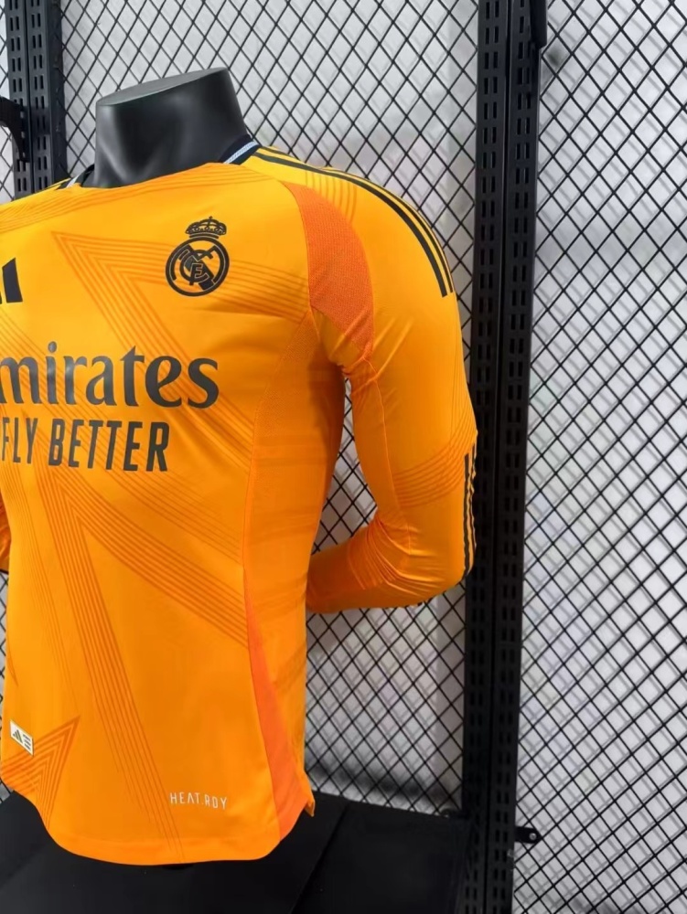2024/2025 Player Version Real Madrid Away Long Sleeve Jersey 1:1 Thai Quality