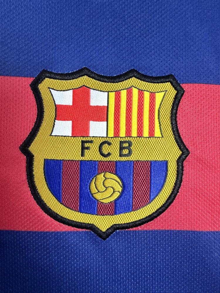 2015/2016 Retro Barcelona Home Football Jersey Long Sleeve 1:1 Thailand Quality