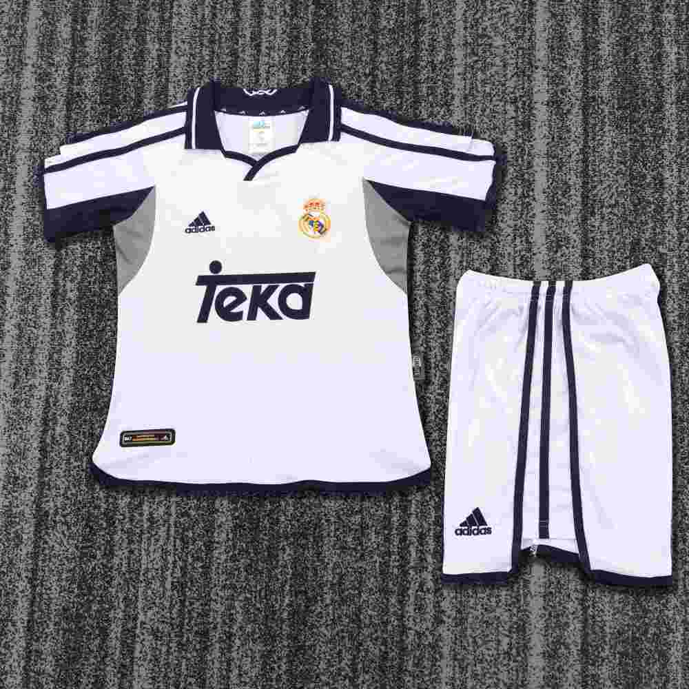 2000-2001 Retro Real Madrid Home Football Shirt 1:1 Thai Quality Kids Size