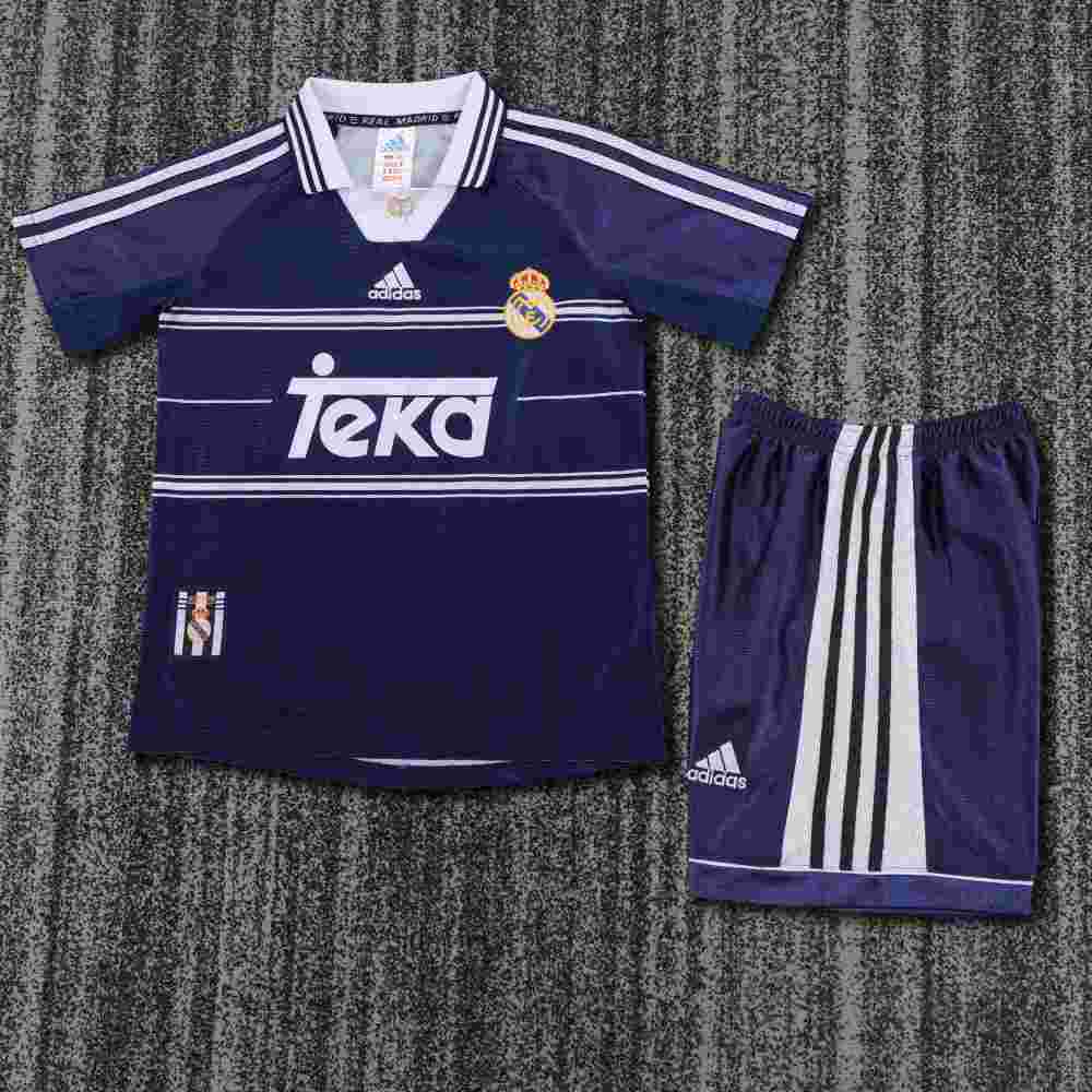 1998-1999 Retro Real Madrid Away Football Shirt 1:1 Thai Quality Kids Size