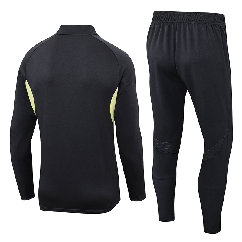 2025-2026 Real Madrid Dark Gray Half-Pull Training Suit Football Shirt 1:1 Thai Quality Set