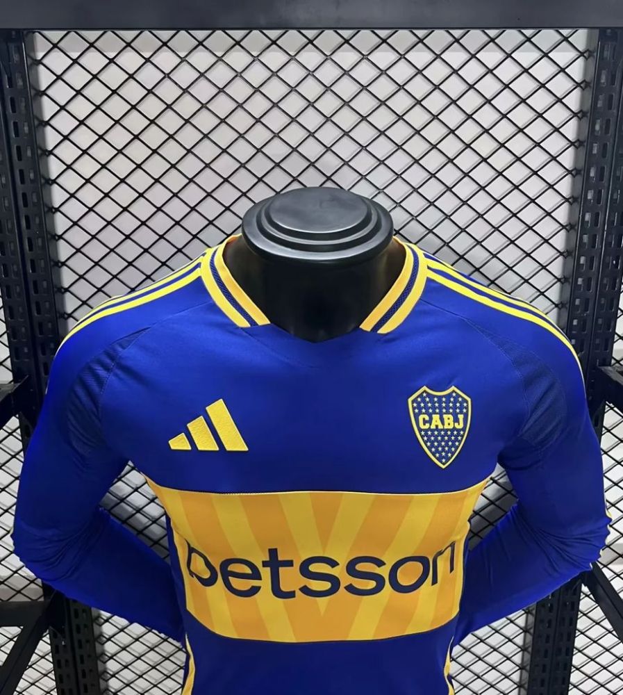 2024/2025 Player Version Boca Juniors Home Long Sleeves Football Jersey 1:1 Thai Quality