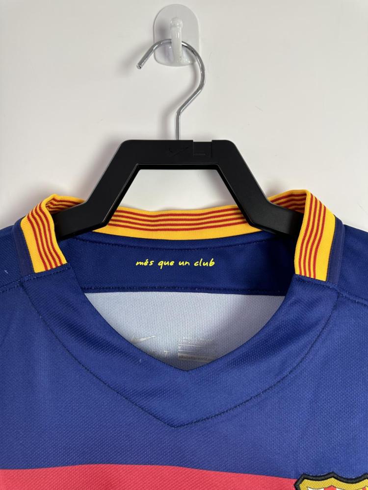 2015/2016 Retro Barcelona Home Football Jersey Long Sleeve 1:1 Thailand Quality