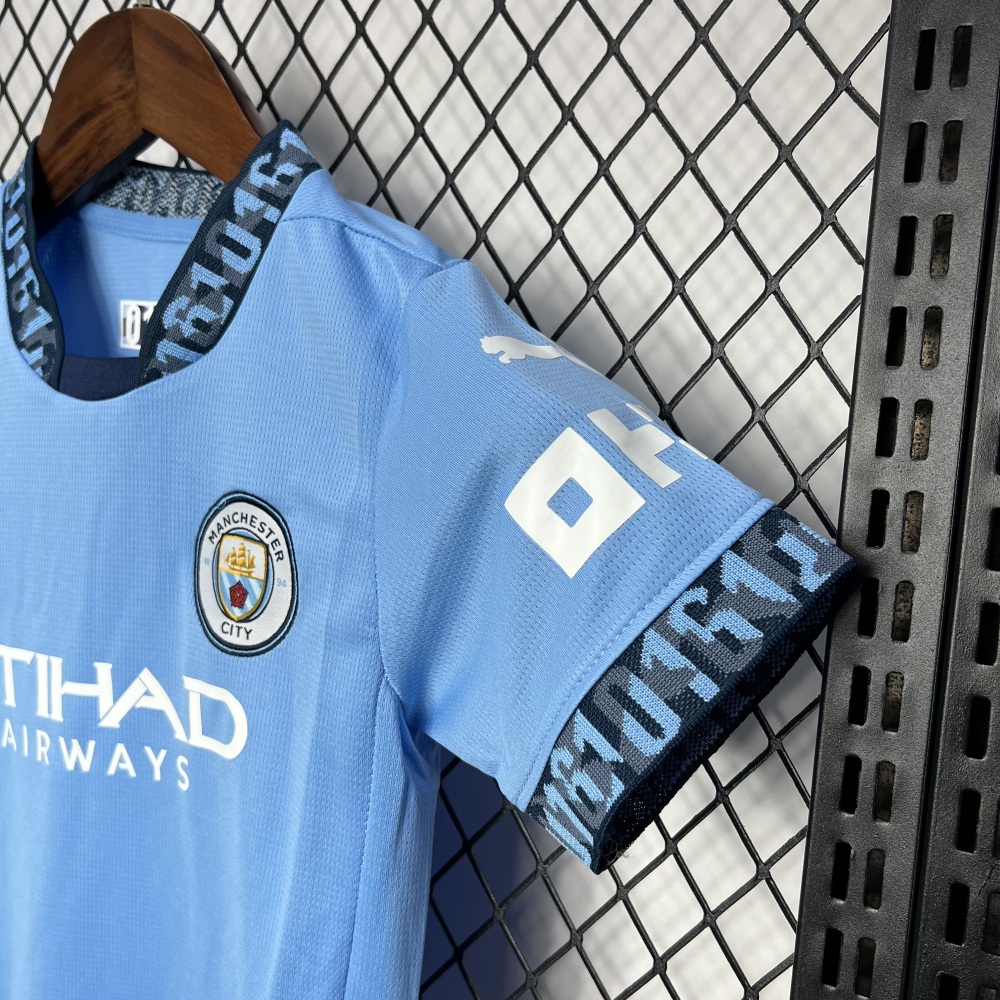 2024/2025 Manchester City Home Football Shirt 1:1 Thai Quality Kids Size
