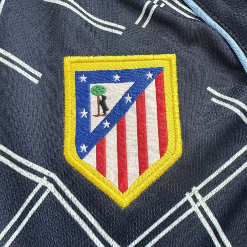 2004-2005 Retro Long Sleeve Atletico Madrid Away Football Jersey 1:1 Thai Quality Kids Size