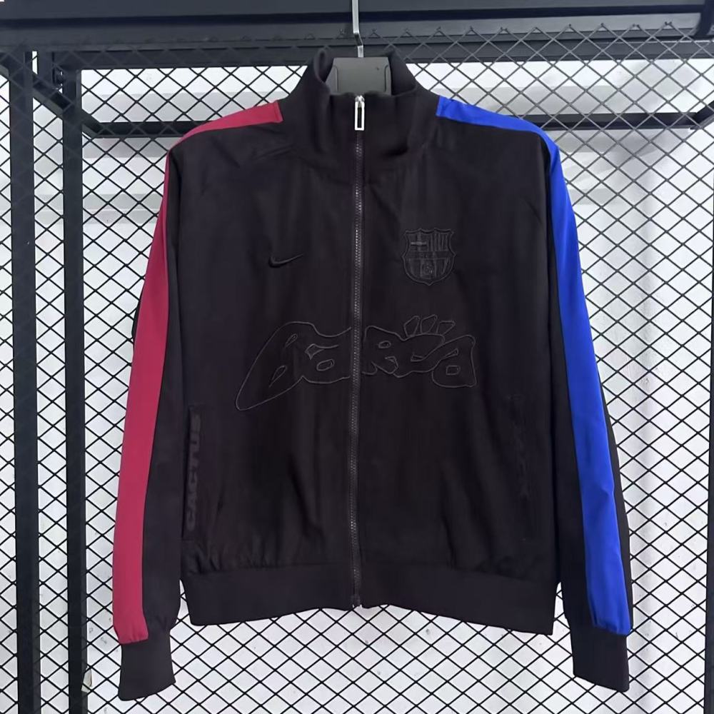 2025 Barcelona Windbreaker Black Jersey 1:1 Thai Quality