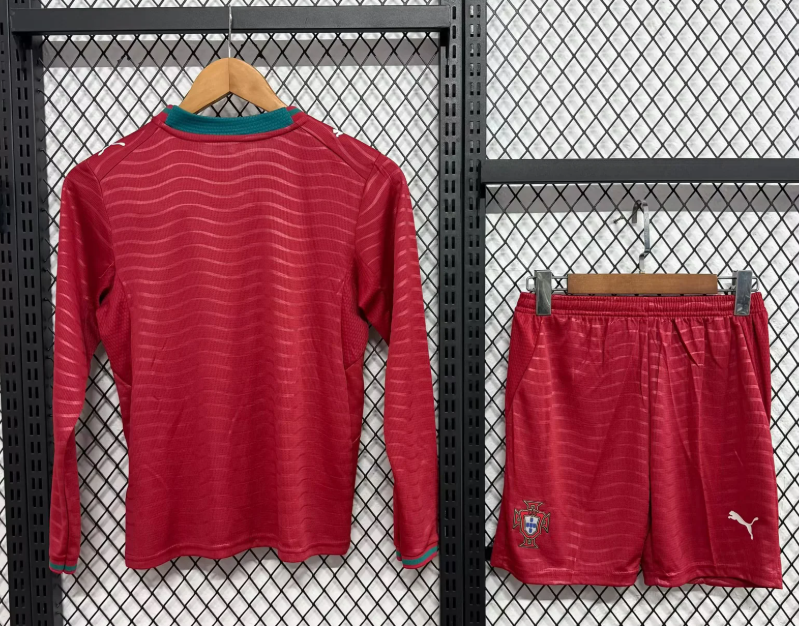 2026/2027 Long Sleeve Portugal Home Football Shirt 1:1 Thai Quality Kids Size