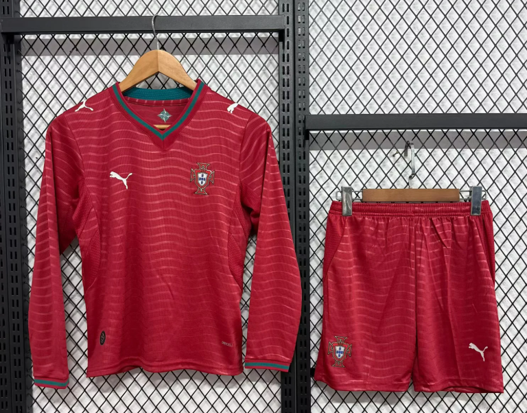 2026/2027 Long Sleeve Portugal Home Football Shirt 1:1 Thai Quality Kids Size