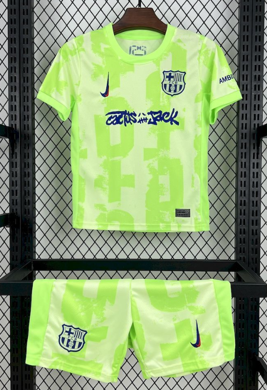 2024/2025 Barcelona x Travis Scott Collab Third Away Football Shirt 1:1 Thai Quality Kids Size