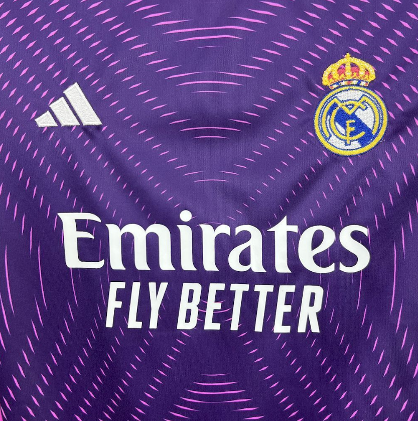 2025/2026 Real Madrid Goalie Purple Football Jersey 1:1 Thai quality Kids Size